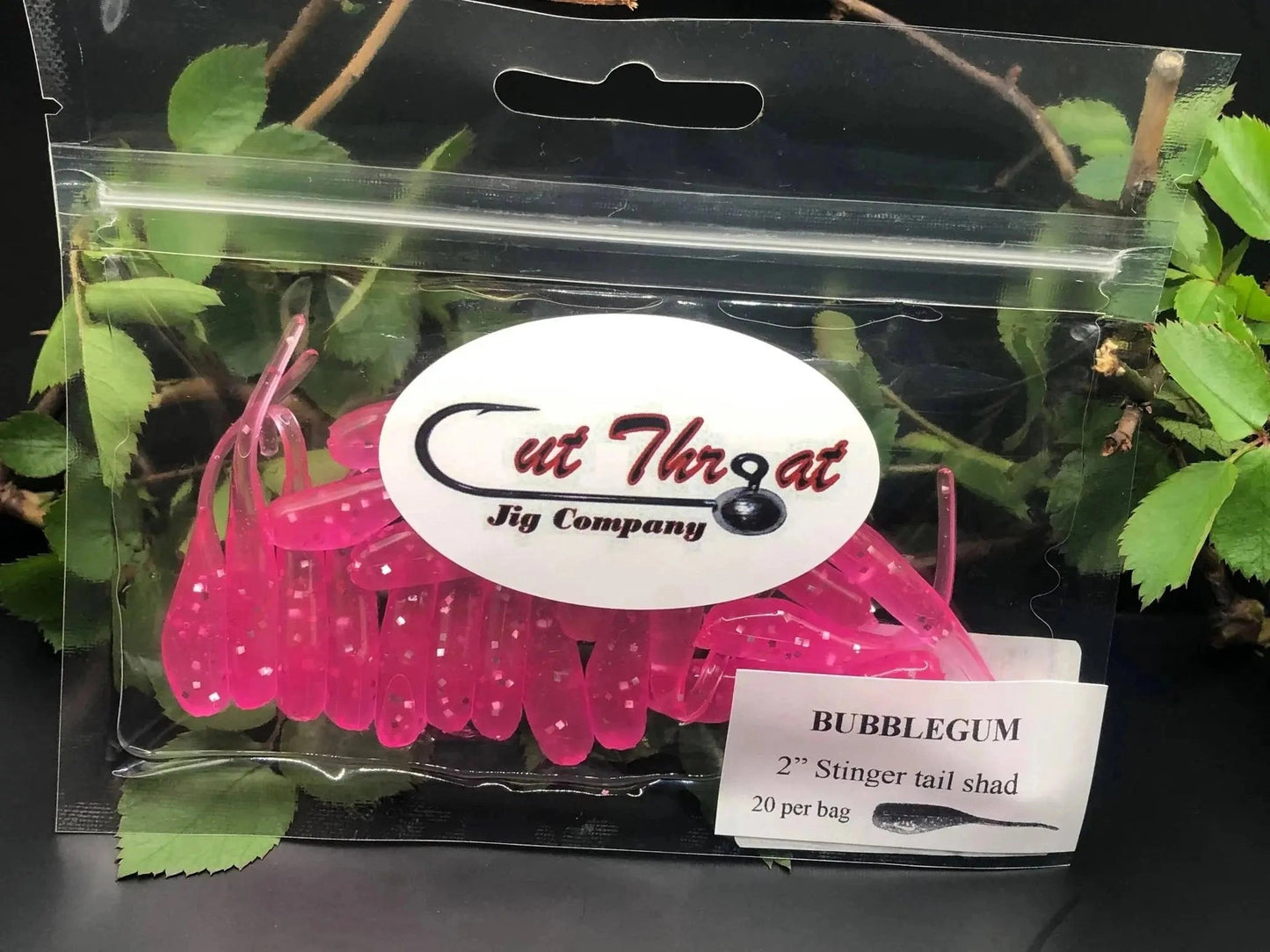CutThroatCrappieCrusher2"StingerTailShad-BUBBLEGUM20pk