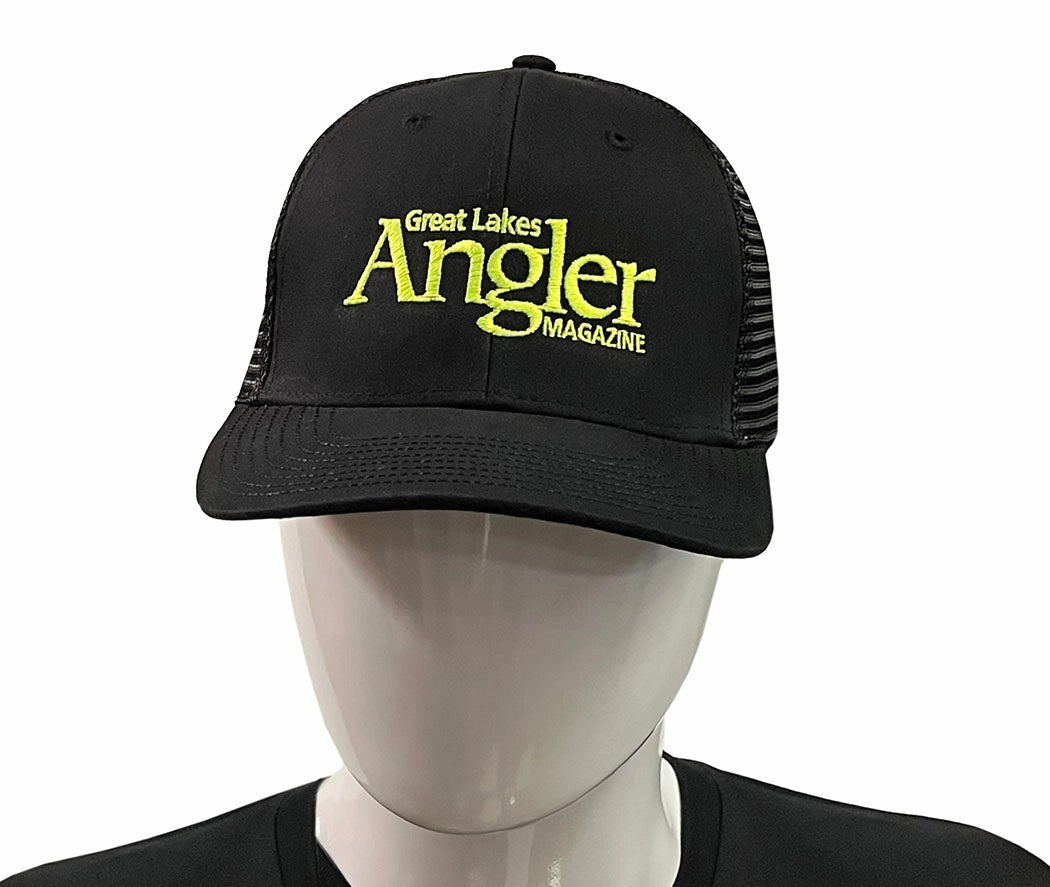 GreatLakesAnglerHat-SnapbackMeshBlack&Chartreuselogo