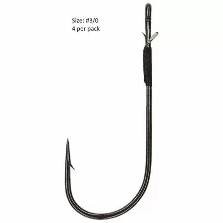 HayabusaFPPStraightShankWormHook3/0,BlackNickel-4pc