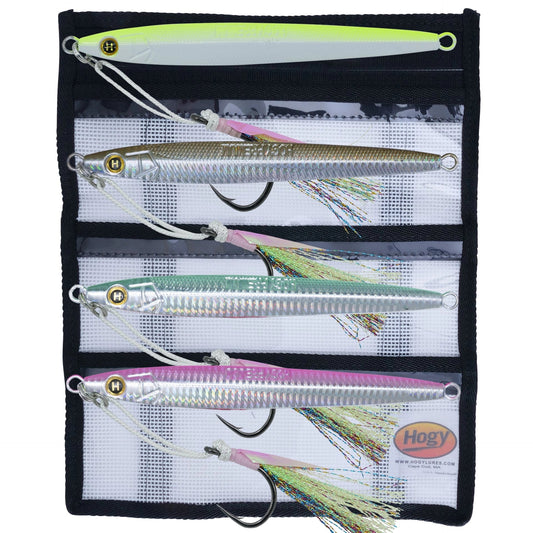 12oz(8")SandEelJigTeaserAssistHookBundle+LargeMeshRollUpStorageBag(5pc)