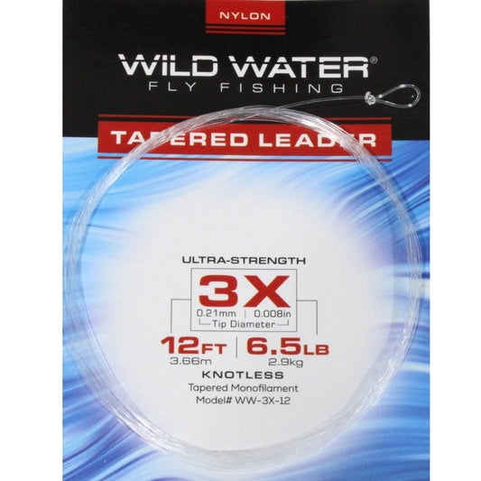 3XTaperedNylonMonofilamentLeader12'|6Pack