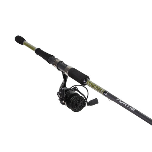 7'MediumAction2PieceFiberglass/GraphiteSpinningRodand4000SpinningReelPackage|FORTIS
