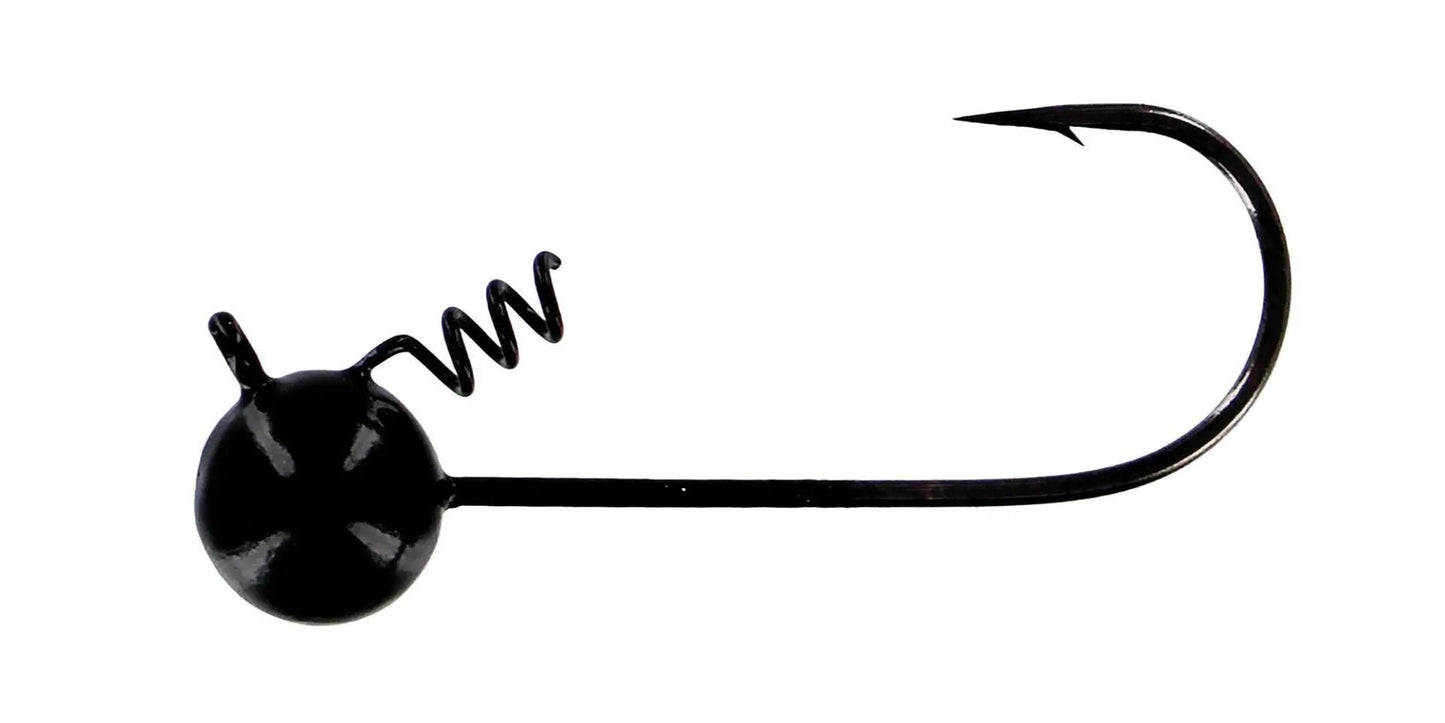 BigBiteBaitsBaitFintwistJigheads-3/16ozBlack3/04pk