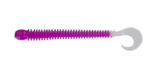 BigBiteBaitsDiscWorm-4"Purple/WhiteGlowTail10pk