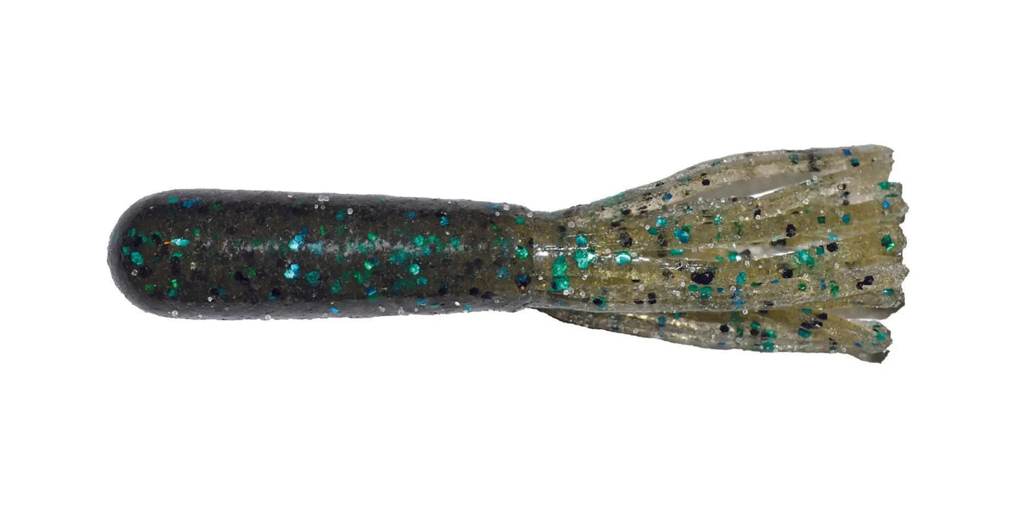 BigBiteBaitsSaltTube-3.5"SmokeBlack/GreenFlake10pk