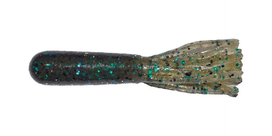 BigBiteBaitsSaltTube-3.5"SmokeBlack/GreenFlake10pk