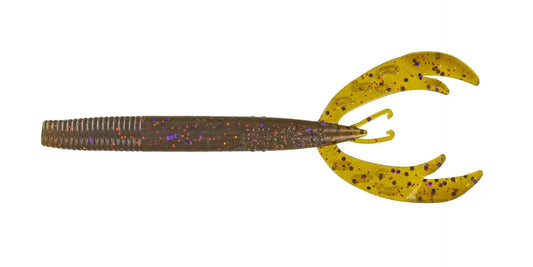 BigBiteBaitsScentsationQuarantineCraw-4.25"GreenPumpkinPurpleCopperFlk9pk