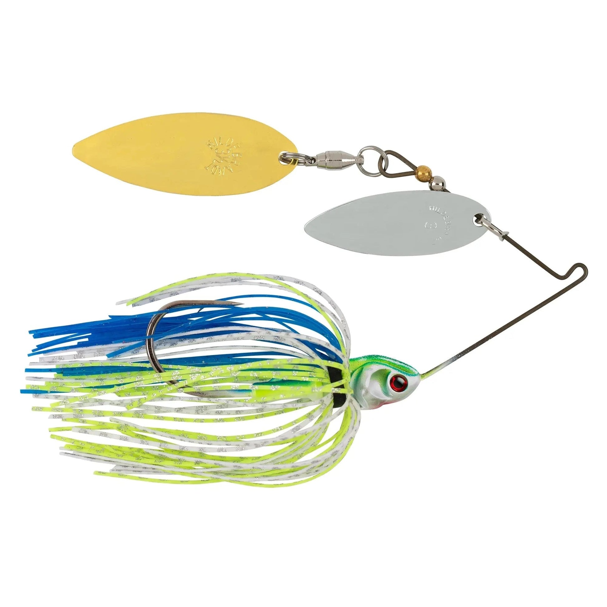 BooyahFinesseCovertSeriesSpinnerbait3/8oz-White/Chart/Blue