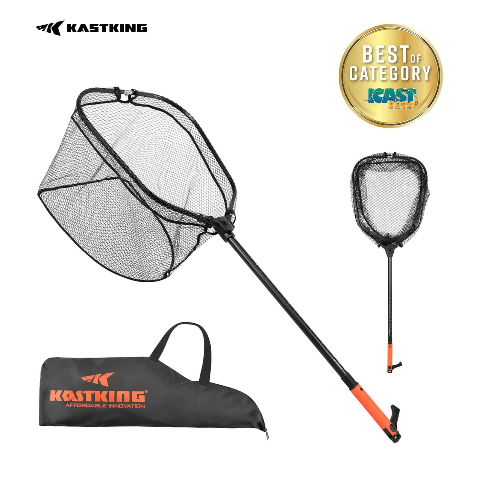 BrutusFoldableExtendableFishingNetWithBoatHook