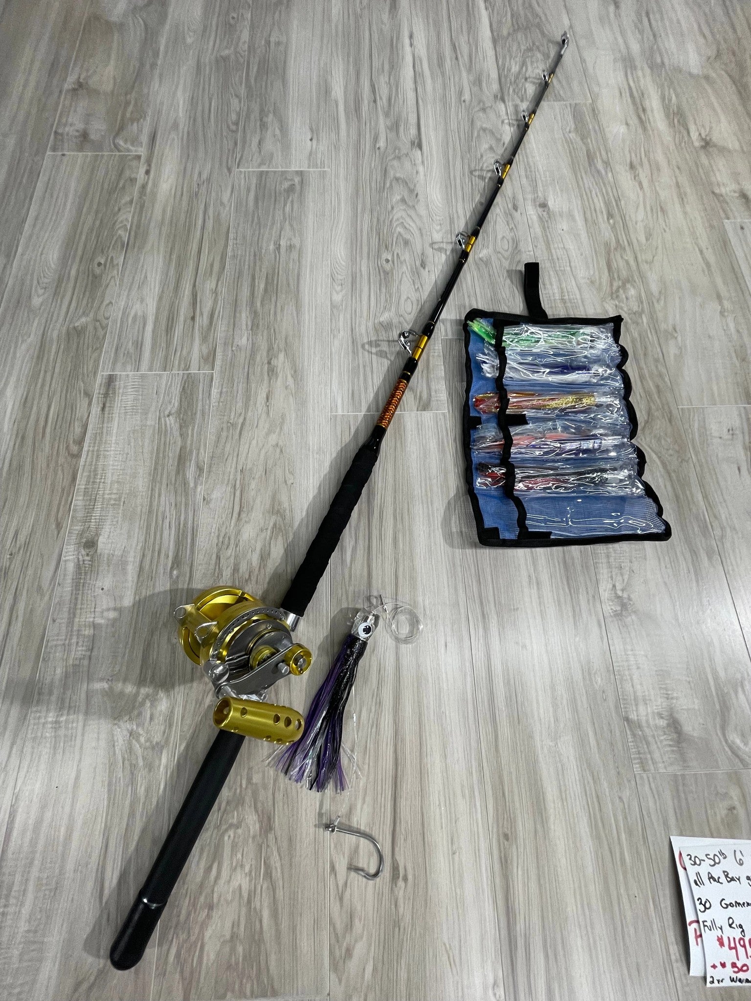 CompleteTunaPackage(50lbRollerRod,30WReel&6packTrollingLures)