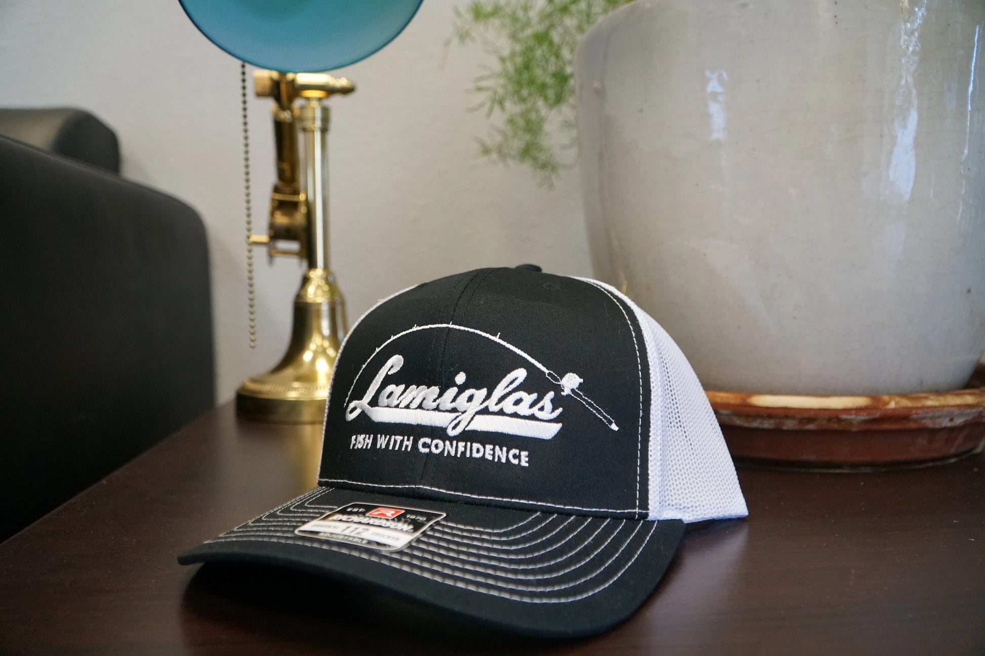 LamiglasBentRodTruckerHat-Black&White