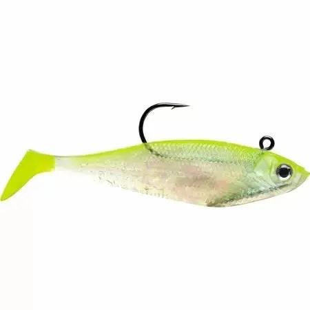 StormWildEyeSwimShad4"7/16oz-ShinerChartreuseSilver3pk