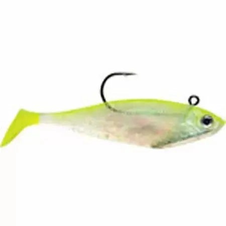 StormWildEyeSwimShad5"5/8oz-ShinerChartreuseSilver3pk
