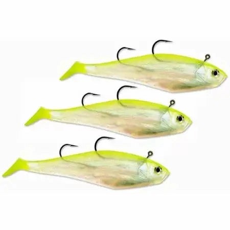StormWildEyeSwimShad6"7/8oz-ShinerChartreuseSilver3pk