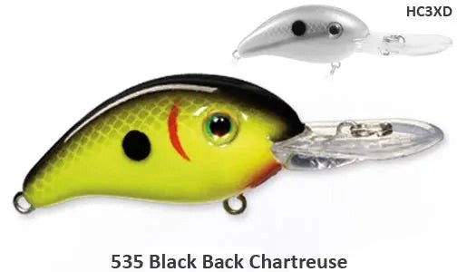StrikeKingProModelSeries3XD(ExtraDeep)Crankbait-BlackBackChartreuse