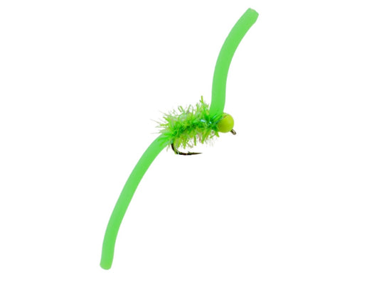 TungstenBeadHeadSquirmyWorm2.0Size12|Chartreuse|Qty.6