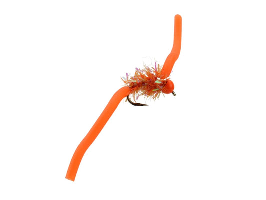 TungstenBeadHeadSquirmyWorm2.0Size12|Orange|Qty.6