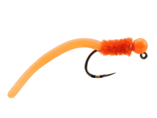 TungstenBeadHeadSquirmyWormSize12|Orange|Qty.6