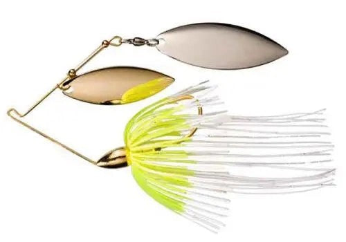 WarEagleGoldSpinnerbaitDoubleWillow-1/4ozWhiteChartreuse