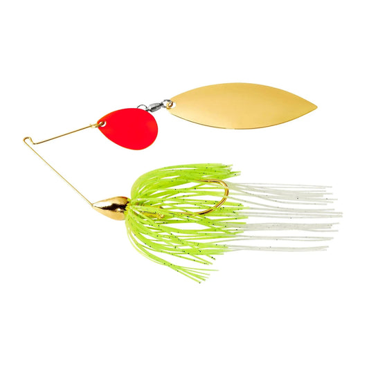 WarEagleGoldSpinnerbaitRedColorado/Willow-3/8ozHotWhiteChart